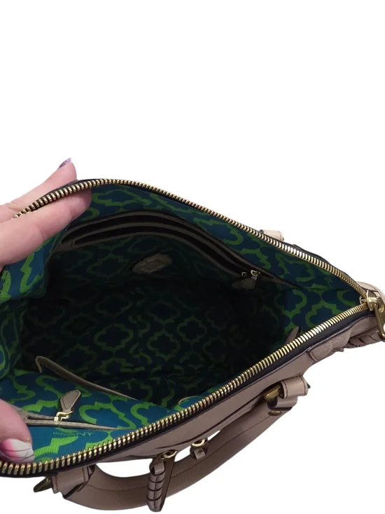 #46 orYANY Tan Leather Braided Satchel Shoulder Bag - Picture 7 of 15